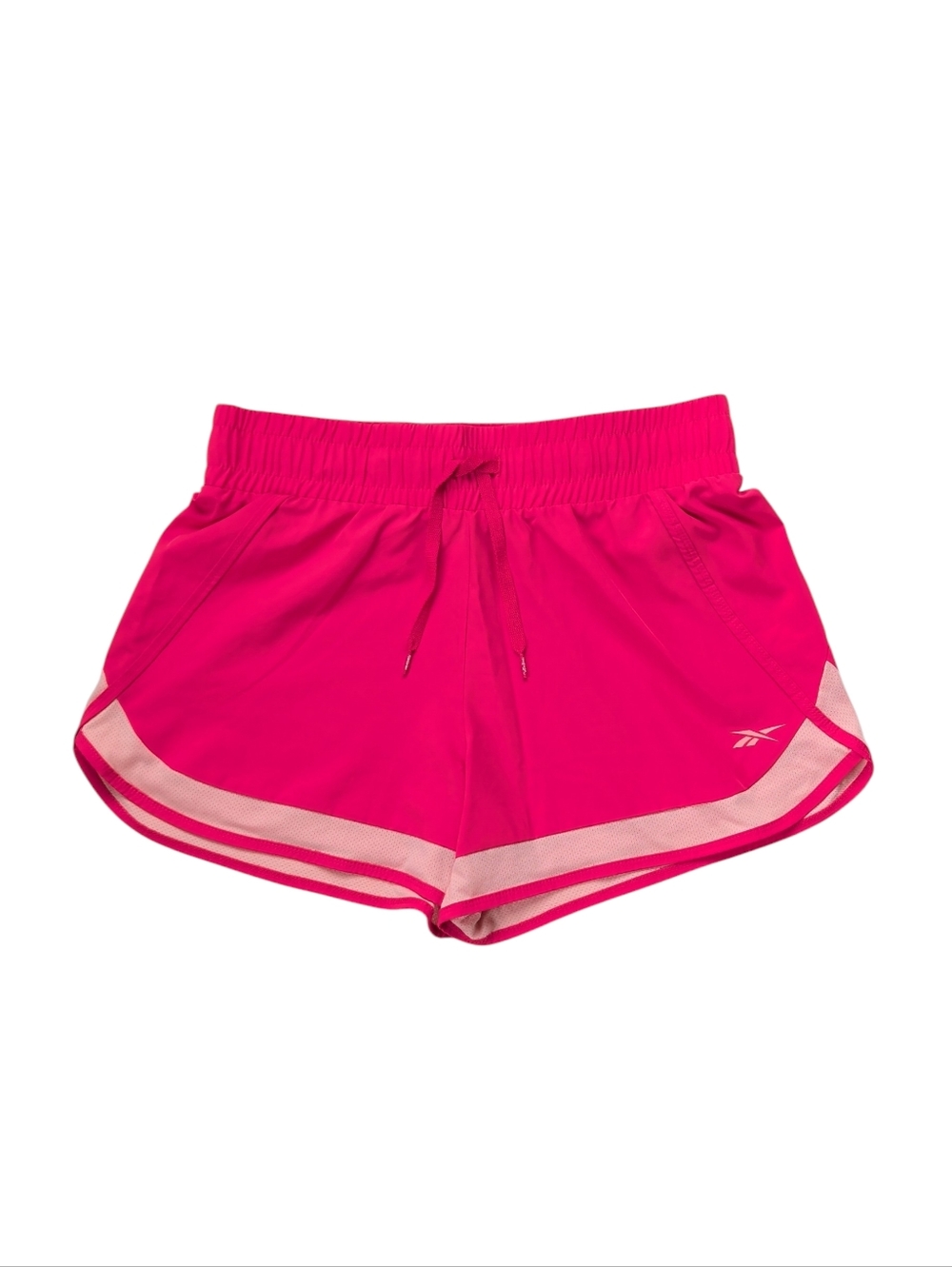 Reebok High Waisted Pink Dolphin Training Pull-On Shorts LARGE Raspberry